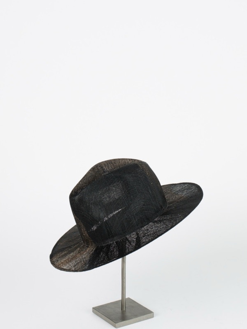 Reinhard Plank Laila Open Weave Sisal Hat Black Size Large Made in Italy